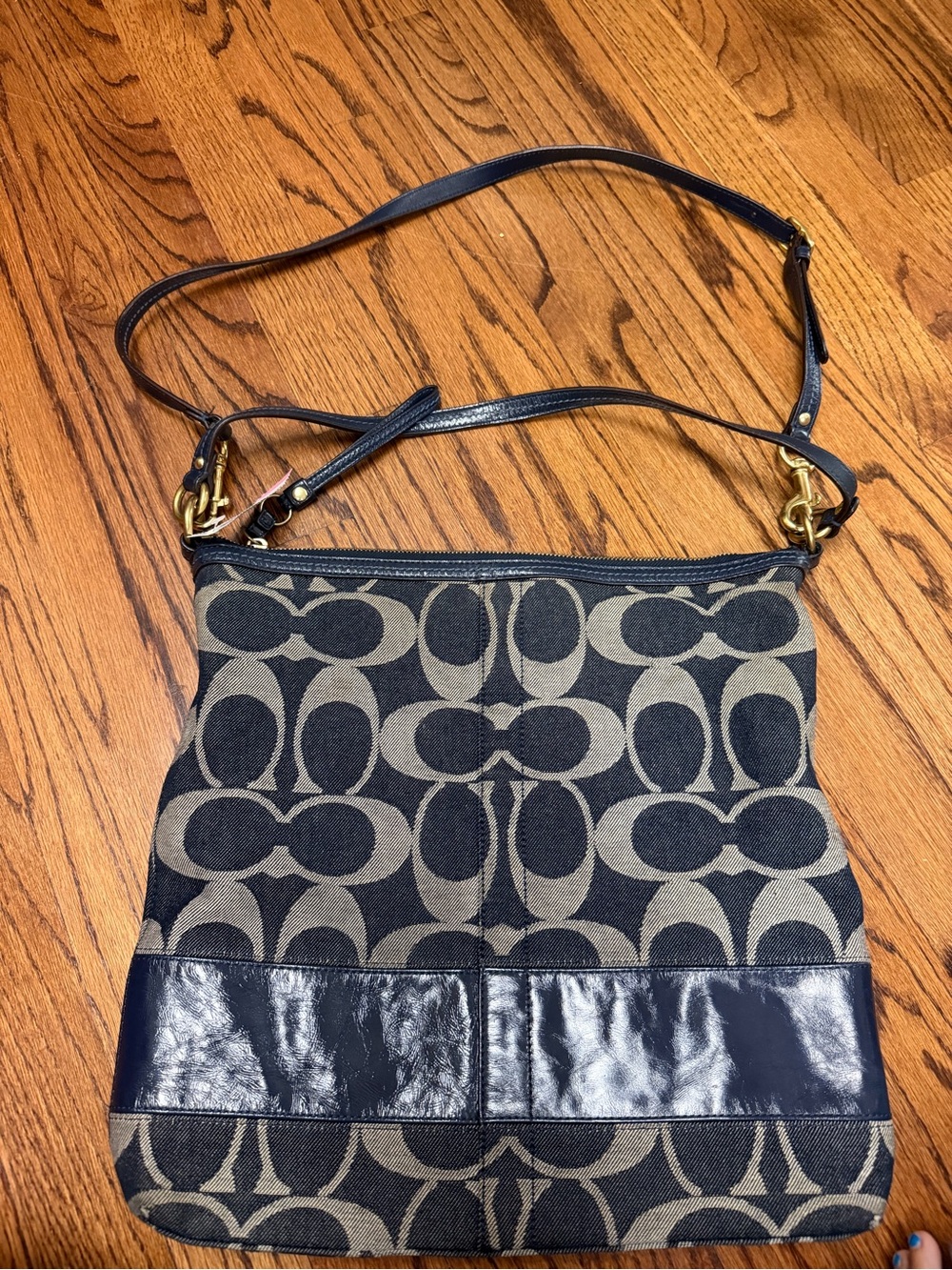 Coach Denim Signature Hobo Shoulder Bag - Gem
